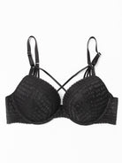 Lace Push Up Bra Padded Strappy Back Underwire - WingsLove