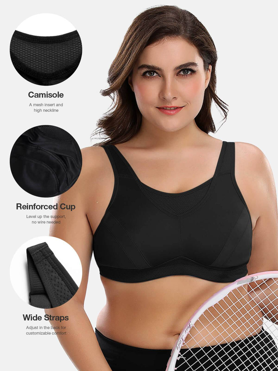 Plus size high impact full cup racerback wireless non-padded sports br –  SSHK Shop by SS Online Trading Limited