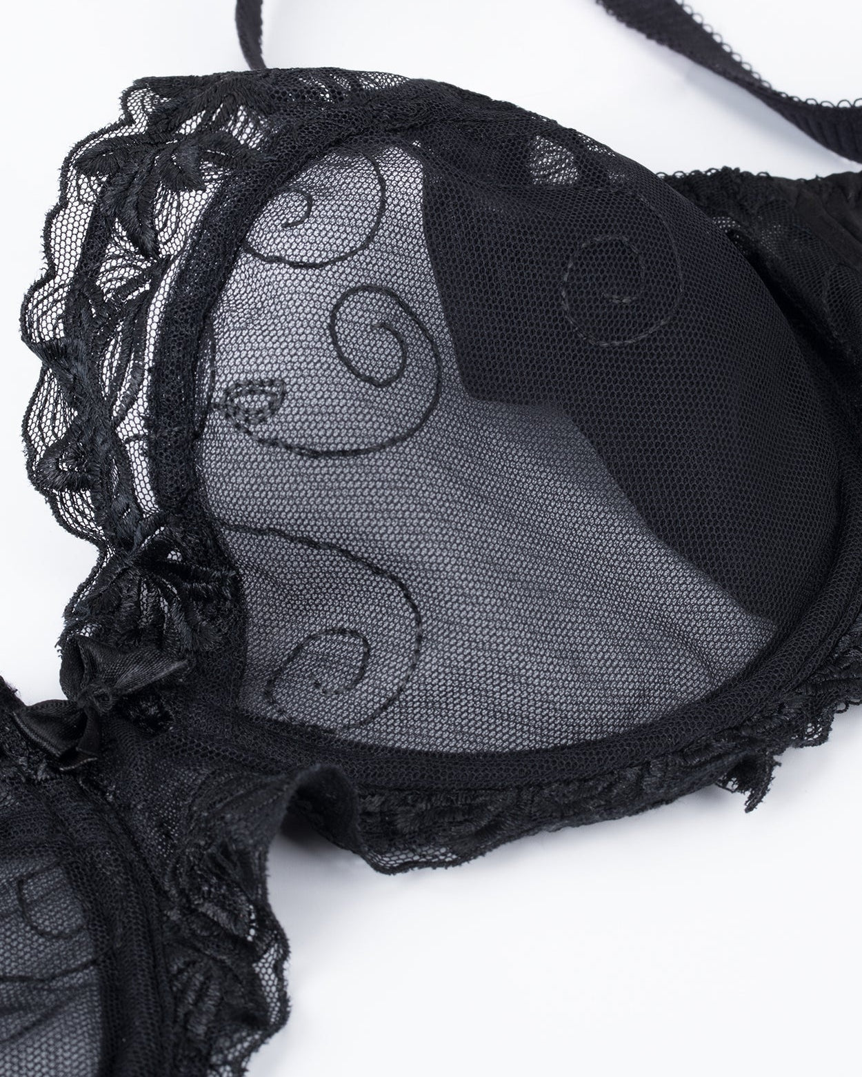 Plus Size See Through Unlined Lace Bra - WingsLove