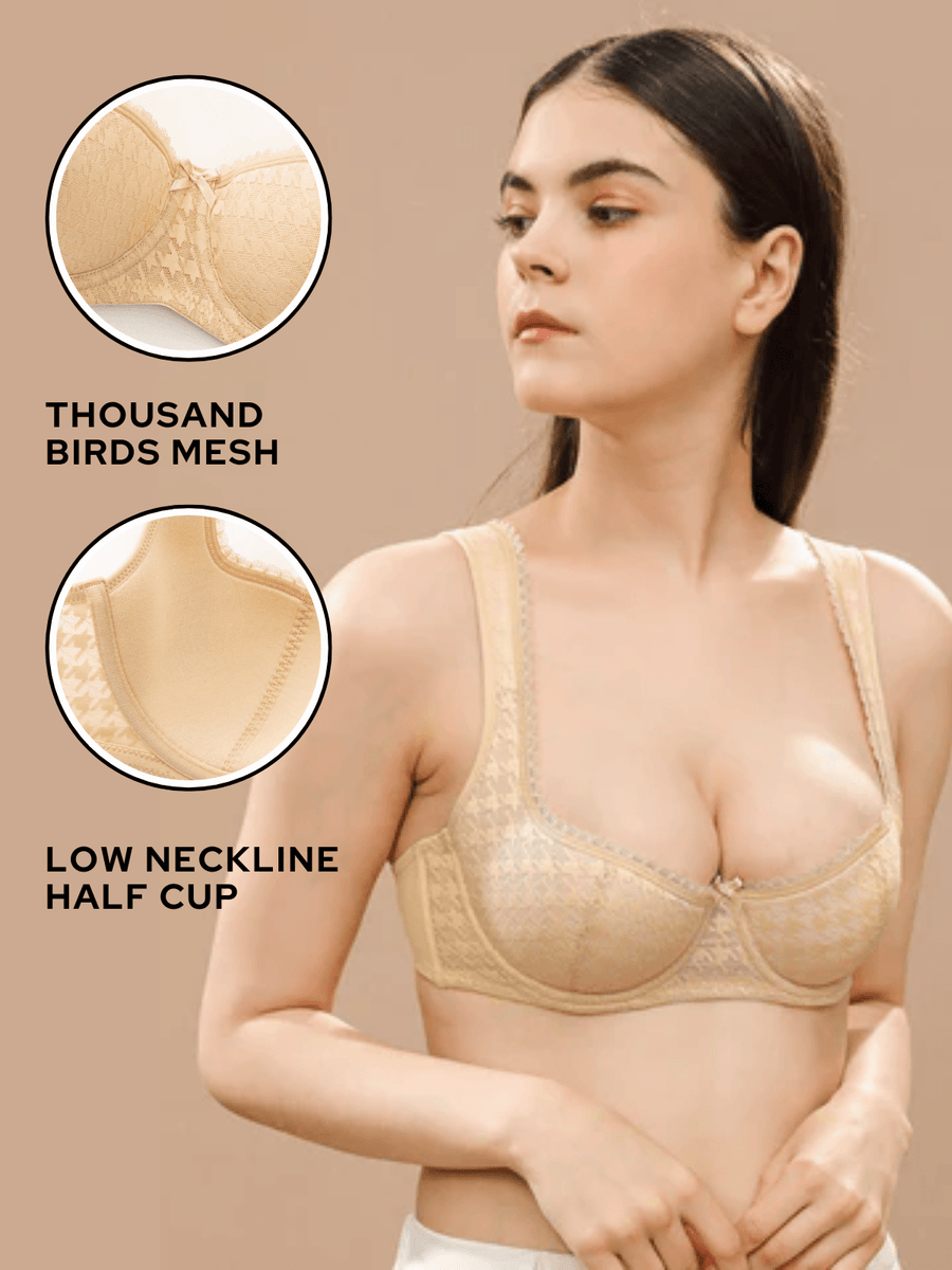 Luxury Cotton Push-Up Bra in Nude