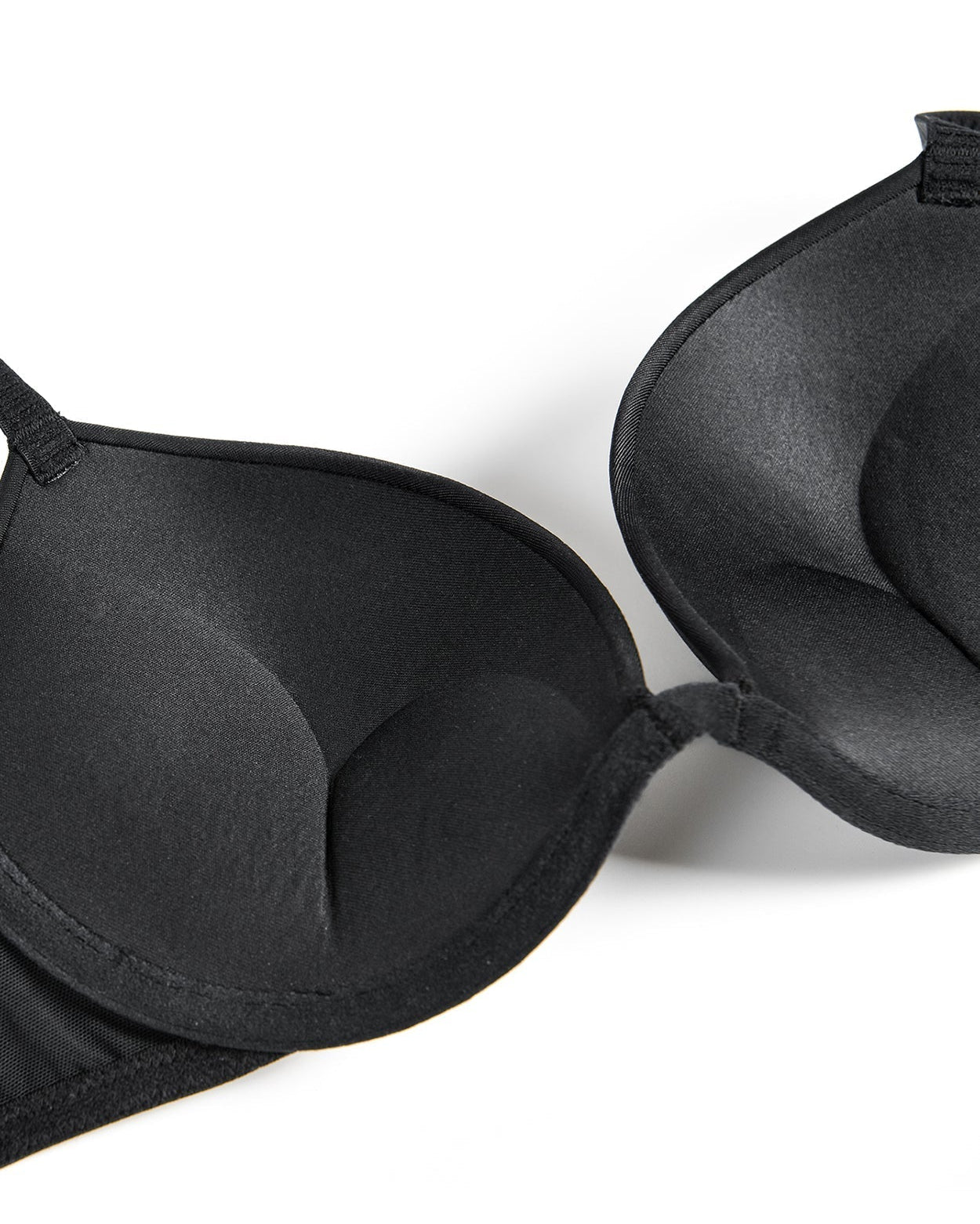 Push Up Deep V Plunge Underwire T-Shirt Bra Black - WingsLove