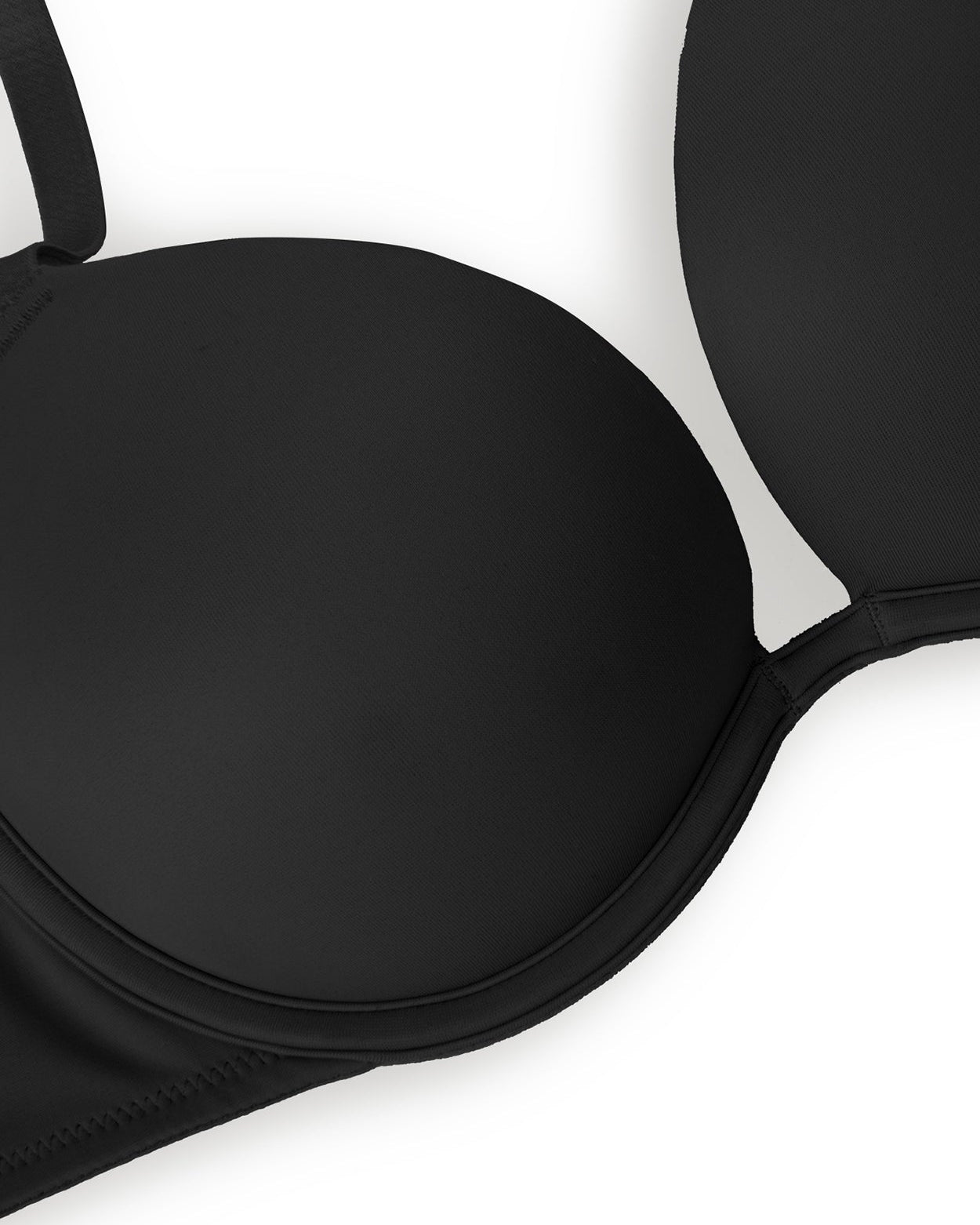Push Up Deep V Plunge Underwire T-Shirt Bra Black - WingsLove