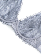 Sexy Sheer Lace Contour Plunge Bra Grey - WingsLove