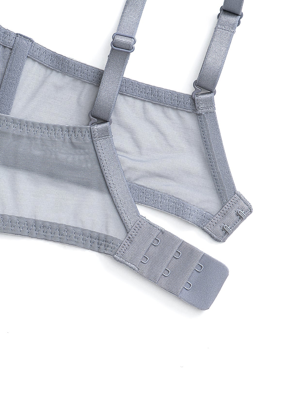 Sexy Sheer Lace Contour Plunge Bra Grey - WingsLove