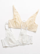 Sexy Sheer Lace Contour Plunge Bra Nude - WingsLove