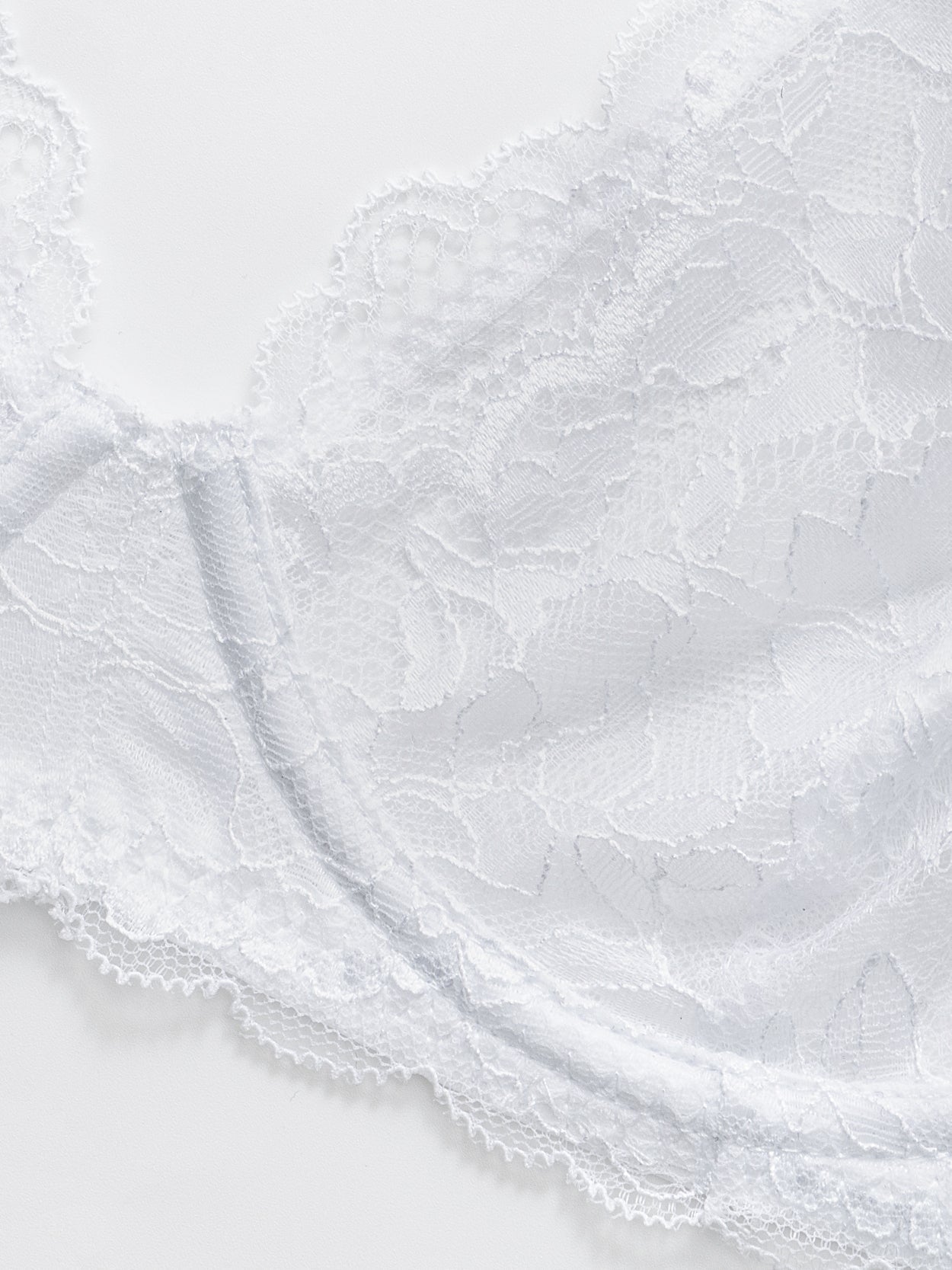 Sexy Sheer Lace Contour Plunge Bra White - WingsLove