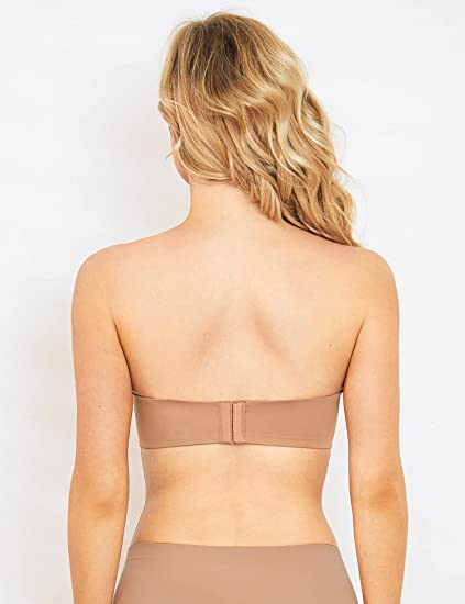 Strapless Bra Push Up Plunge Wireless Padded Multiway Contour Milk Coffee - WingsLove