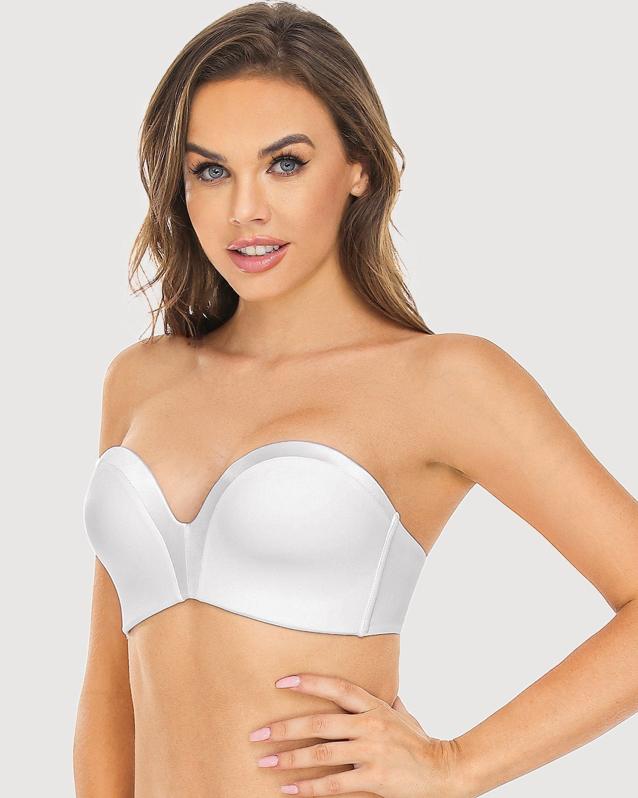 Strapless Wirefree Multiway Push Up Bra White - WingsLove