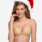 Adhesive Strapless Push Up Sticky Pasty Bra, Nude