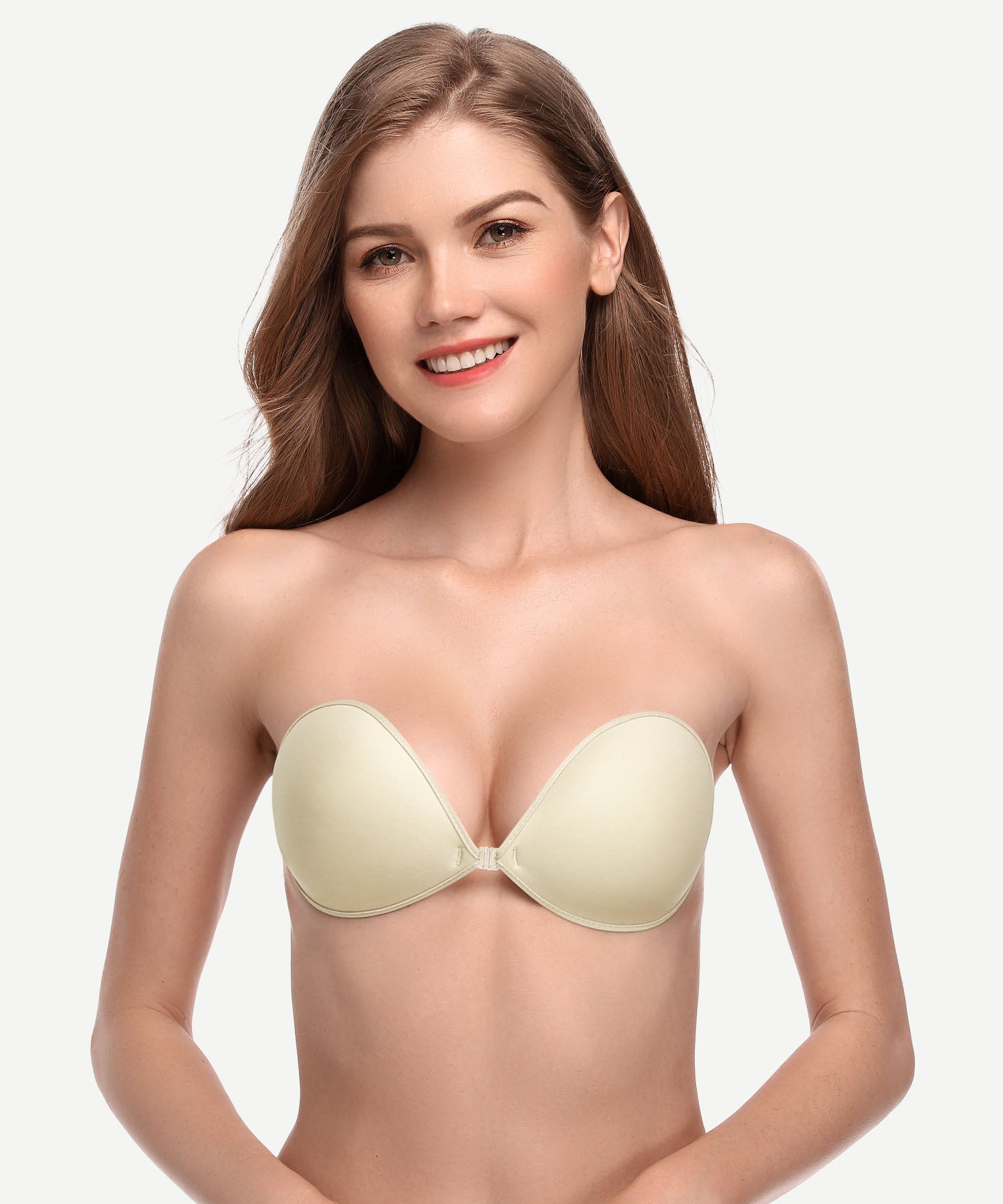 Adhesive Push-up Reusable Self Silicone Bra Beige Wingslove