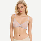 Breathable Unlined Sheer Bra with Underwire Support, Bark Wingslove