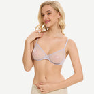Breathable Unlined Sheer Bra with Underwire Support, Bark Wingslove