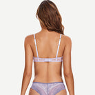 Breathable Unlined Sheer Bra with Underwire Support, Light Purple Wingslove