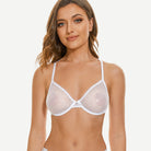 Breathable Unlined Sheer Bra with Underwire Support, White Wingslove