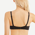 Deep V Padded Push Up Bra with Underwire, Black