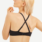 Deep V Padded Push Up Bra with Underwire, Black