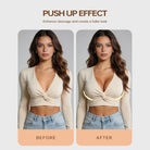 Deep V Padded Push Up Bra with Underwire, Black Wingslove