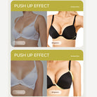 Deep V Padded Push Up Bra with Underwire, Black Wingslove