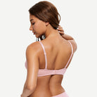 Deep V Padded Push Up Bra with Underwire, Pink Wingslove