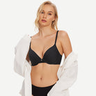 Everyday Plunge Push-Up T-Shirt Bra, Black Wingslove