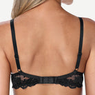 Floral Lace Push-Up Lightly Padded Demi Plunge Underwire Bra Black Wingslove