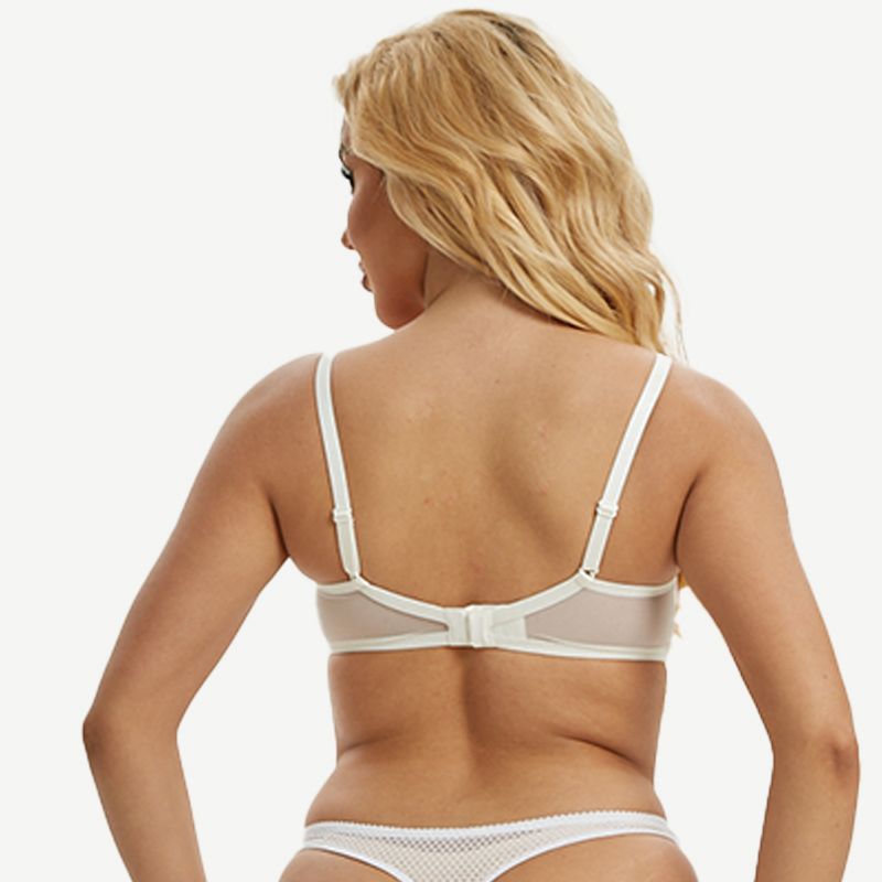 Floral Lace Unlined Plunge Bra with Underwire, Ivroy Wingslove