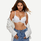 Floral Plunge Underwire Push Up Bra With Padded White Wingslove