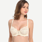 wingslove Full Coverage Lace Bra Underwire Bralette, Nude
