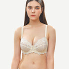 Full Coverage Lace Bra Underwire Bralette, Nude Wingslove