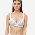Wingslove Full Coverage Lace Bra Underwire Bralette,White