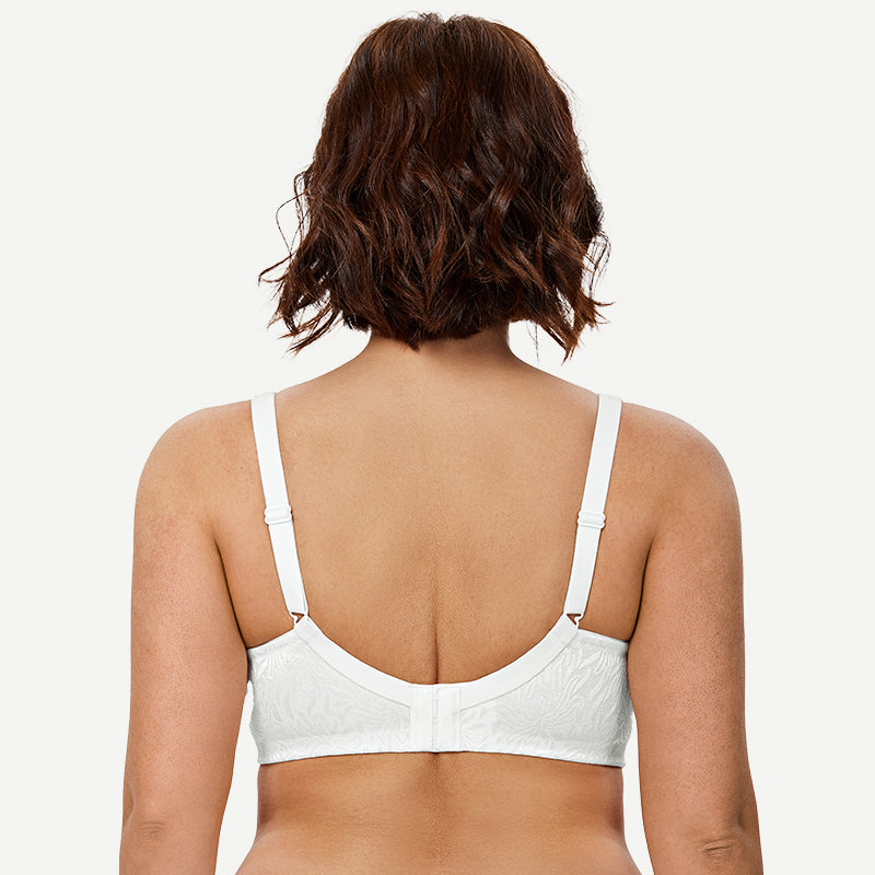 Full Coverage Large Bust Non-Padded Minimizer Bra White - WingsLove