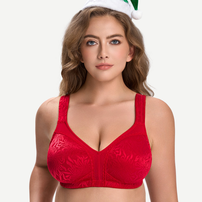 Full Coverage Minimizer Bra Wire-free, Lava Red wingslove xmas sales