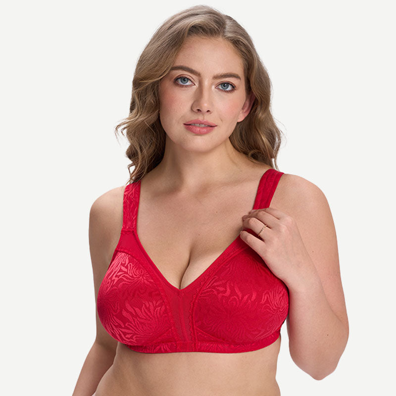 Full Coverage Minimizer Bra Wire-free, Lava Red wingslove