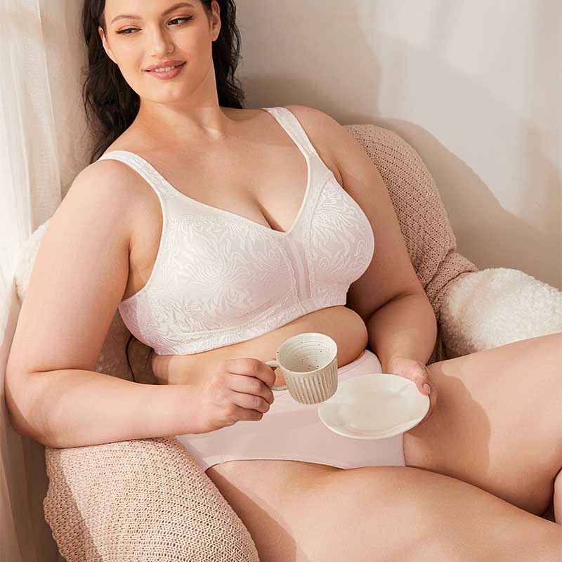 Full Coverage Minimizer Bra Wire-free, Sandshell Pink wingslove