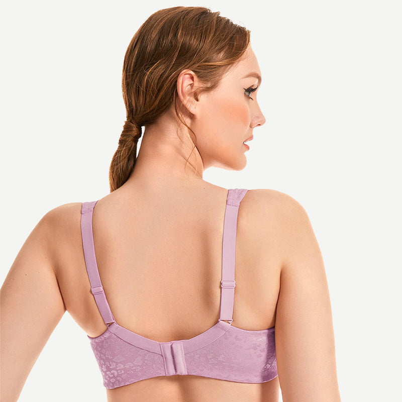 Full Coverage Minimizer Bra Wirefree No Padded Light Purple - WingsLove