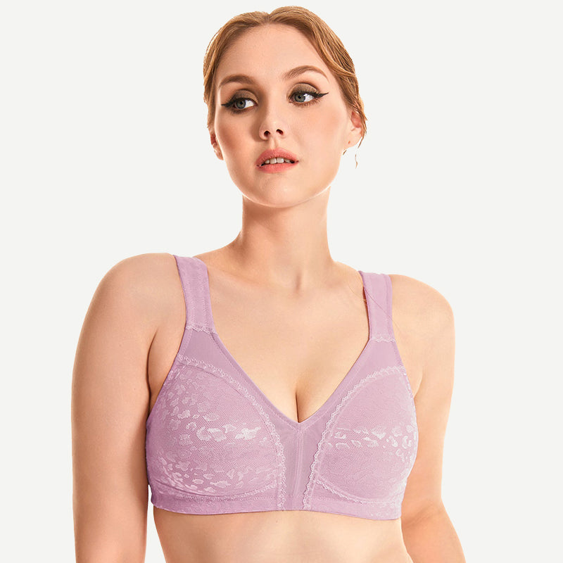 Full Coverage Minimizer Bra Wirefree Non Padded Light Purple - WingsLove