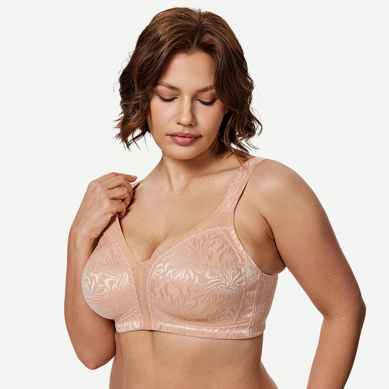 Full Coverage Minimizer Bra Wirefree Non Padded Pink Nude - WingsLove