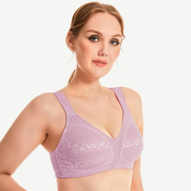 Full Coverage Minimizer Bra Wire-free, Purple Leopard