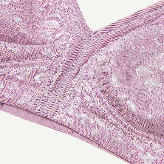 Full Coverage Minimizer Bra Wirefree No Padded Light Purple - WingsLove