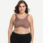 Full Coverage Solid Absorb Breathable Wirefree Sports Bra Amber