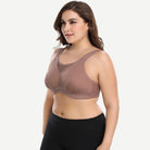 Full Coverage Solid Absorb Breathable Wirefree Sports Bra Amber
