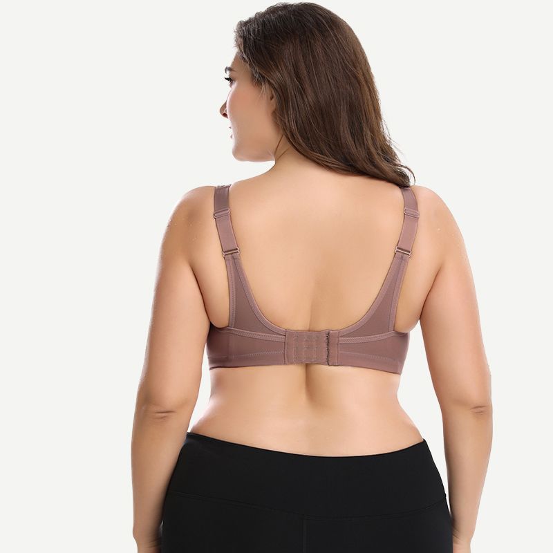 Full Coverage Solid Absorb Breathable Wirefree Sports Bra Amber