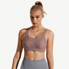 Full Coverage Solid Absorb Breathable Wirefree Sports Bra Amber