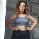 Full Coverage Solid Absorb Wirefree Breathable Sports Bra Grey