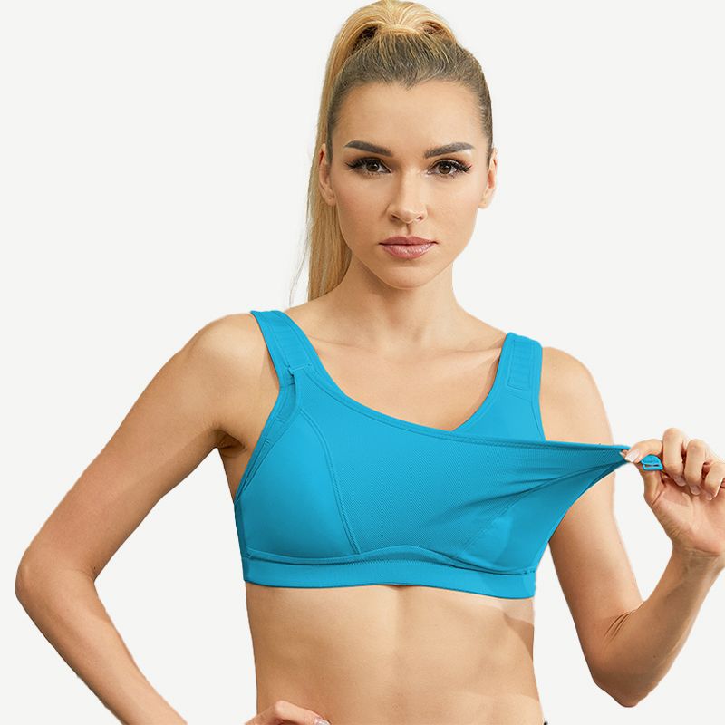 Full Coverage Wireless Sports Bra, Blue Wingslove