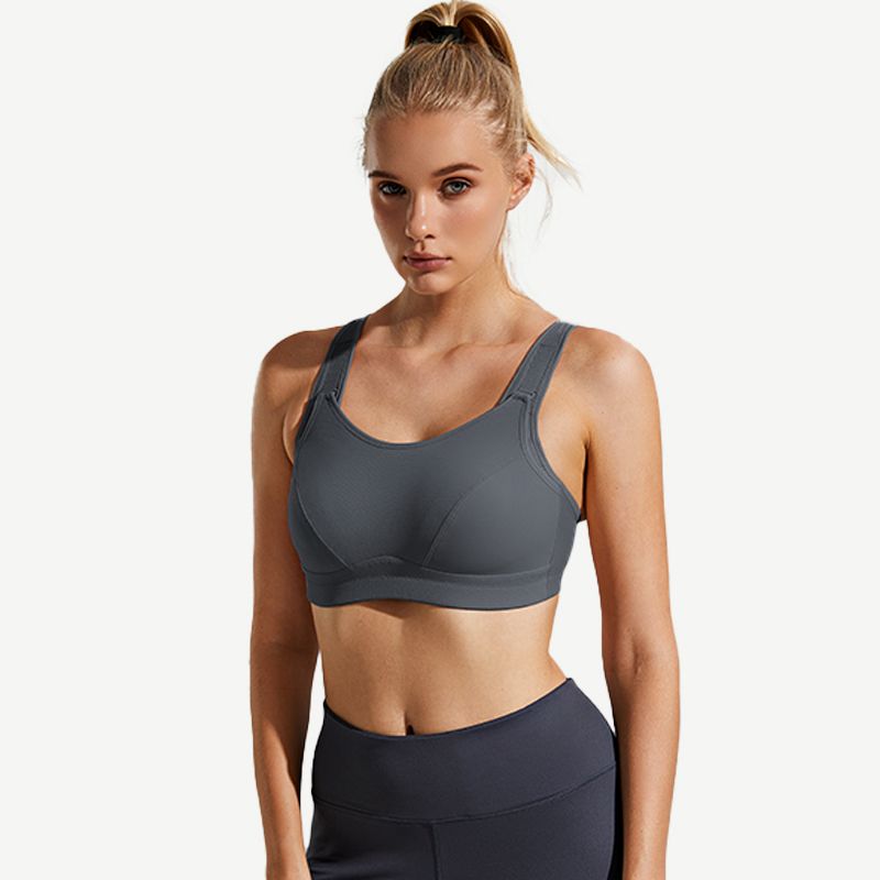 Full Coverage Wireless Sports Bra, Grey Wingslove