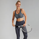 Full Coverage Wireless Sports Bra, Grey Wingslove