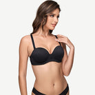 Full Figure Strapless Multiway Bra with Underwire, Black Wingslove