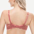 Lace Push Up Bra Lightly Padded Demi Plunge Bra Cinnabar Red wingslove
