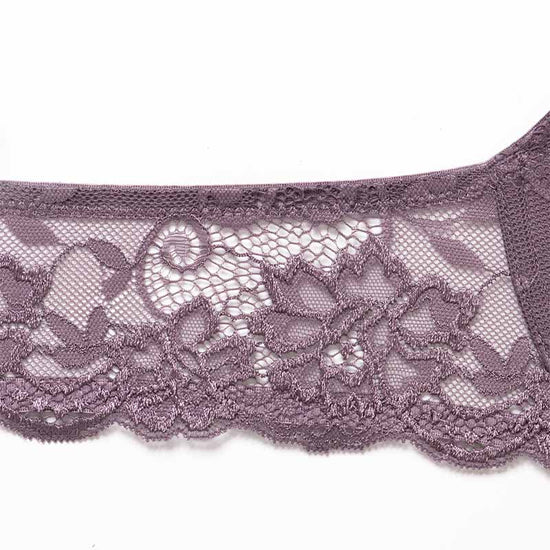 Lace Push Up Bra Lightly Padded Demi Plunge Bra Purple wingslove